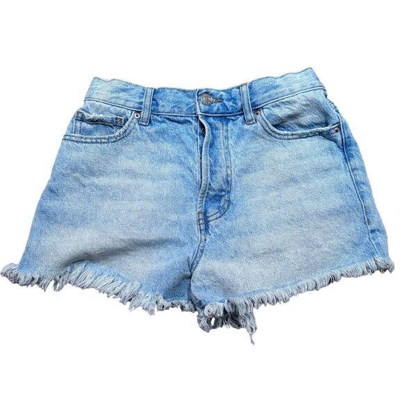 Pac Sun Vintage High Rise Light Blue Wash Distressed Jean Shorts Women’s 25x2 - Picture 1 of 9